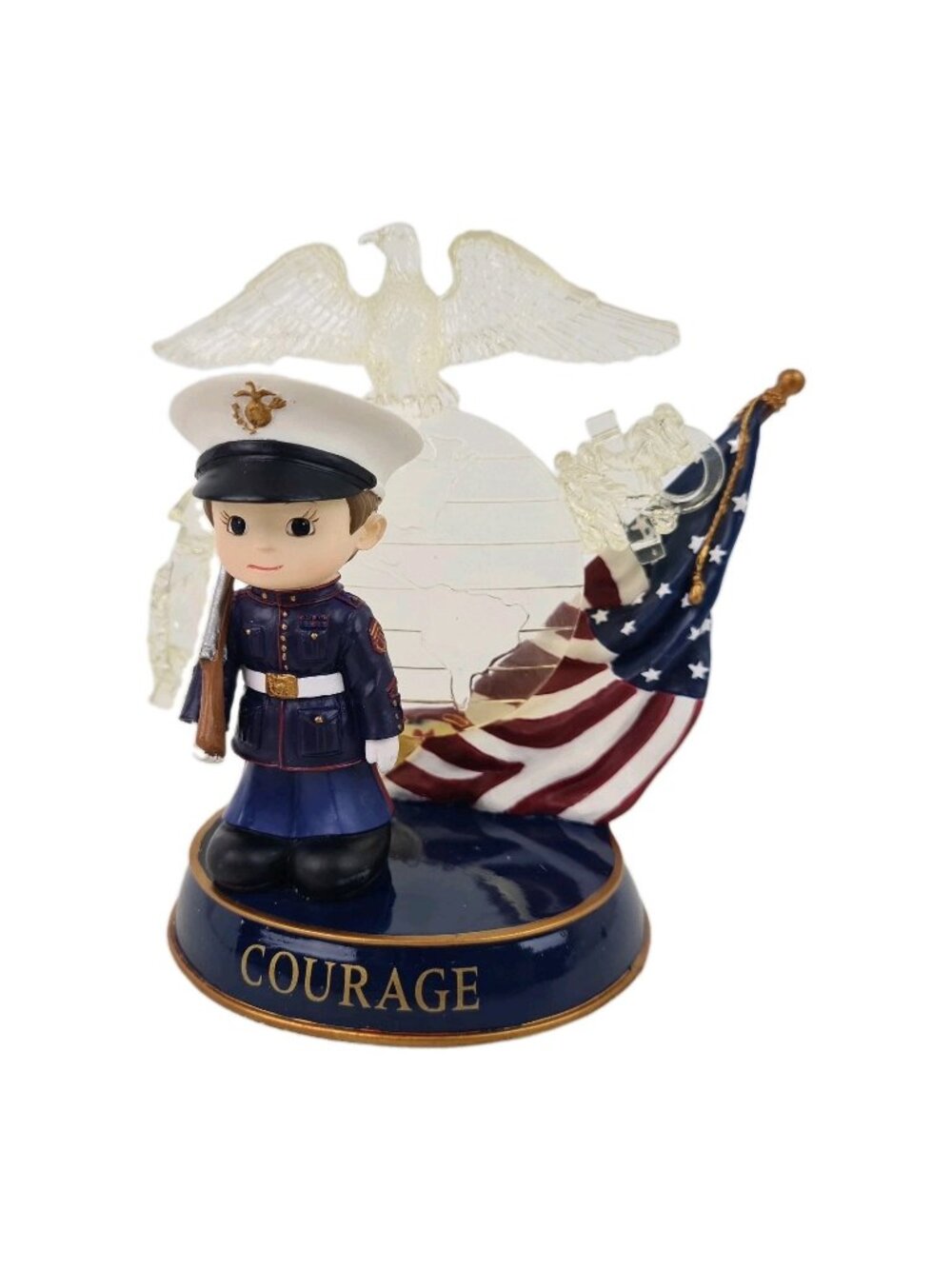 Hamilton Collection Courage USMC Standard Of Excellence 0017 Porcelain Figure